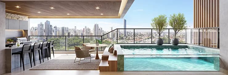 Apartamento à Venda no Lodge Vaca brava / 4 suítes / 3 vagas / Andar alto / Setor Bueno